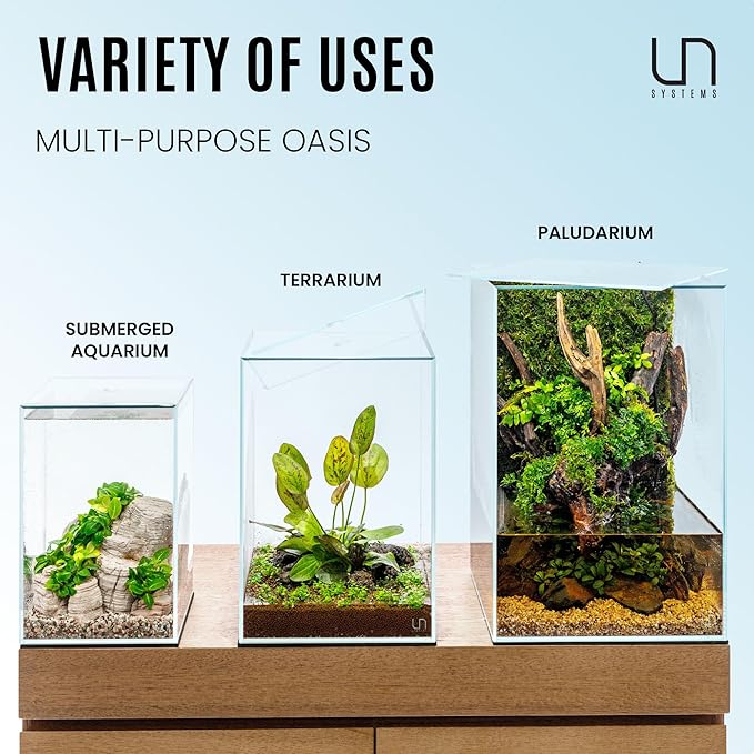 Ultum Nature Systems Prism Rimless Glass Aquarium - Cube Tank with Mitered Lid, Tall Nano Fish Tank for Home & Office - UNS Prism, 30TM