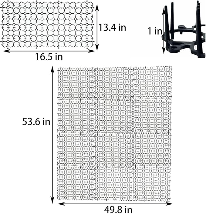 Fhiny 13.4"×16.5" Cat Deterrent Mat,12 Pack Cat Scat Mat with Spike Cat Repellent for Kitten Coverage Digging Deterrent Training Network for Animals (12 Pack/13.4"×16.5")