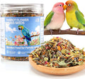 Abizoo Cockatiel & Conure Bird Foods Treats Seed Supplement for Love Birds Quaker Parrot Parakeets Digestive Health & Feather Support with Chia Flax Seeds Calendula Natural Comida para Pajaritos