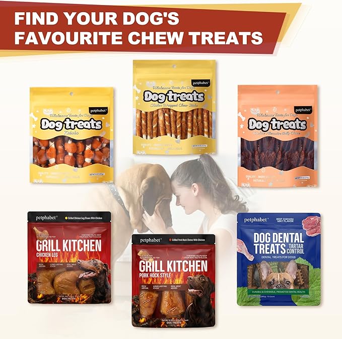 PETPHABET Rawhide Free Dog Chew Bones - Grilled Chicken Leg Dog Chews for Small Medium Breeds, Healthy Puppy Treats for Training & Teething, Made with Real Chicken, Natural Smoky Flavor, 11 Count