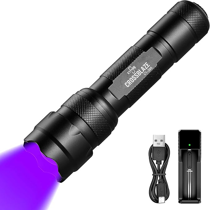 UV Flashlight, 395-405nm Zoomable UV Curing Light, Black Light for Pet Urine Detection,Hotel and Leak Detection