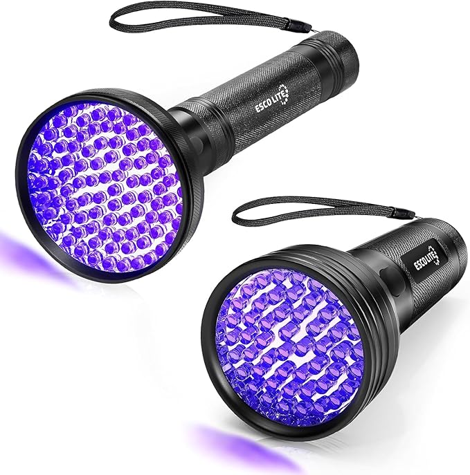 ESCO LITE Escolite UV Flashlight Black Light 100 LED& 51 LED Blacklights for Pet Urine