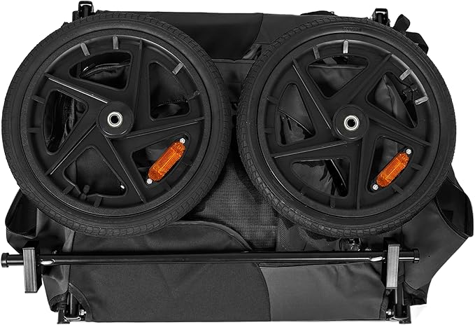 Heavy-Duty Dog Bike Trailer & Collapsible Pet Carrier for Bike with 16-Inch All-Terrain Wheels, Universal Hitch, Safety Flag & Weather-Resistant Design for Outdoor Adventures