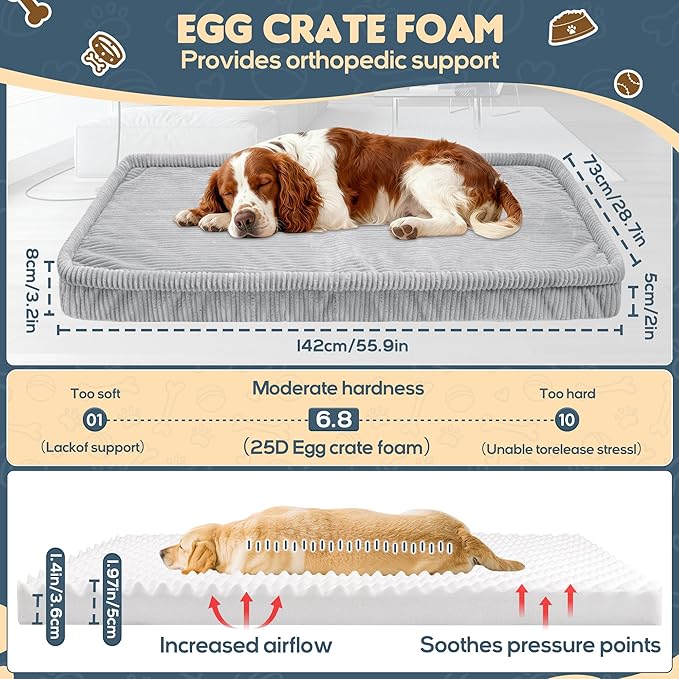 Dog Car Bed, Non-Slip Backseat Extender Pet Mat, Removable Washable Dog Bed for SUVs, Sedans & Trucks, Anti-Slip Travel Bed for Dogs, Easy Clean & Scratch-Proof & Comfort (No Backseat Extender)