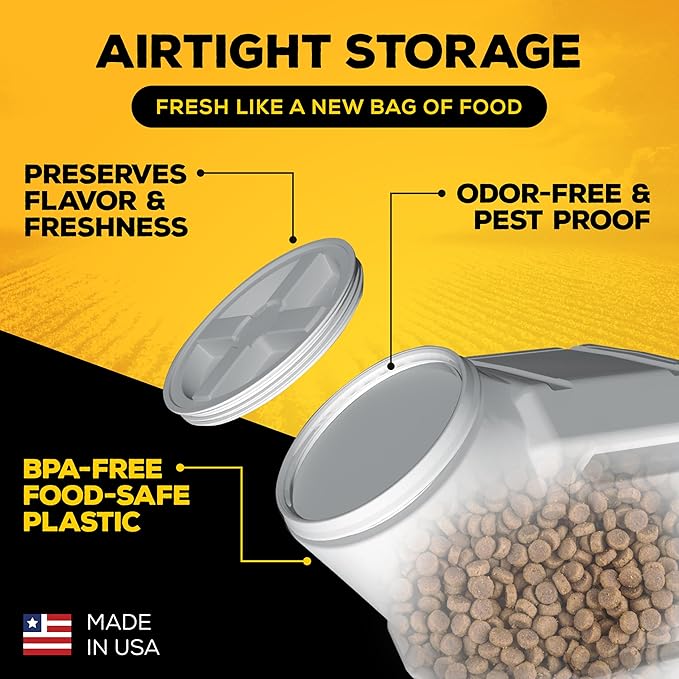 Gamma2 Vittles Vault Stackable Dog Food Storage Container with Sealing Lid, Up to 40 lbs Dry Pet Food Storage Container, USA-Made - [20.5"L x 12"W x 16.75"H]