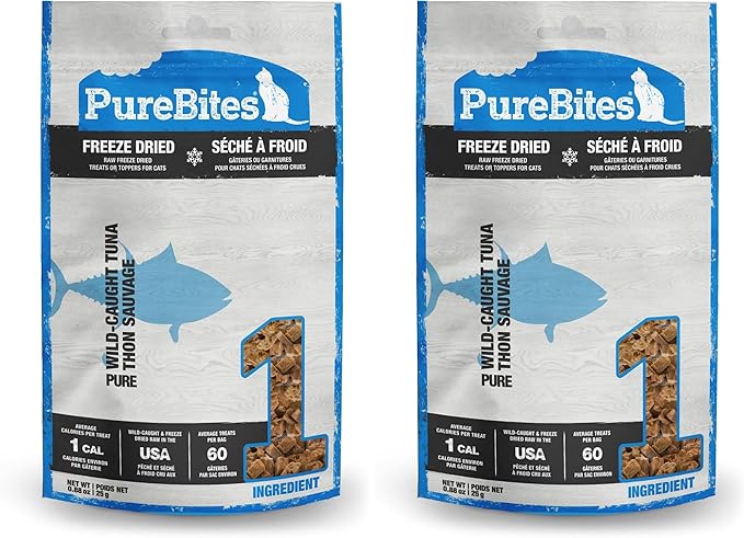 PureBites Tuna Freeze Dried Cat Treats, 0.88Oz | 25G - Value Size (Pack of 2)