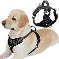 BARKBAY Dog Harness No Pull with ID Tag Pocket - Heavy Duty, Reflective, Easy Control for Large Dogs(Black,L)