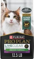 Purina Pro Plan Indoor Cat Food LiveClear Cat Allergen Reducing Turkey and Rice Formula - 12.5 lb. Bag