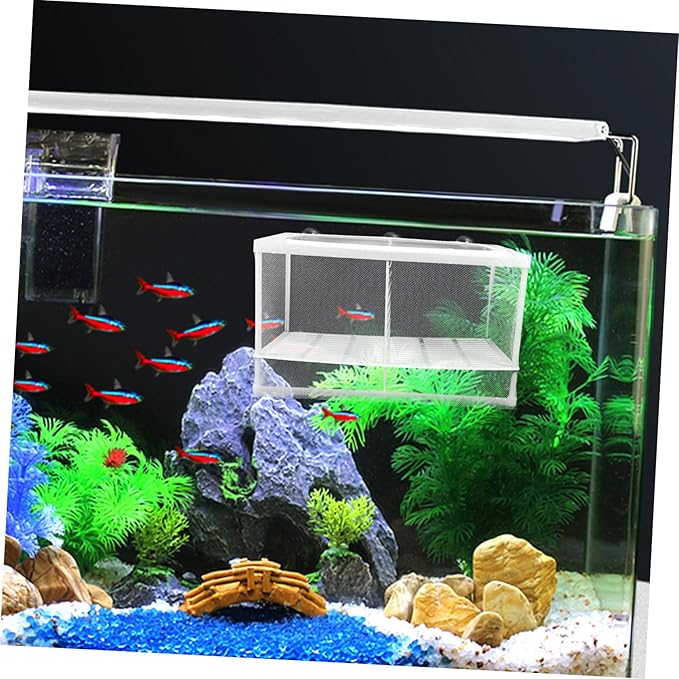 HANABASS 2pcs Aquarium Fish Breeding Box with Isolation Net Durable Hatching Tank for Betta and Shrimp Large Capacity Incubator with Suction Cups for Fish Fry Survival