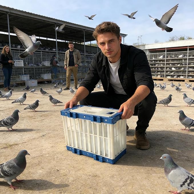 Portable Bird Carrier - Pigeon Cage Lock Device, Breathable Small Transport Crate, Training Release Box with Motion, Carrier Modern Appeal, Bird Accessory for Outdoor, Parakeet, Parrot