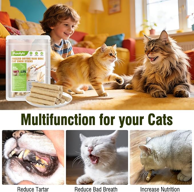 Freezed Drying 50g Cat Chew Sticks Quail Flavor, Cat Teething Sticks for Teeth Cleaning Dental Care, Cats Chew Toys for Fresh Breath