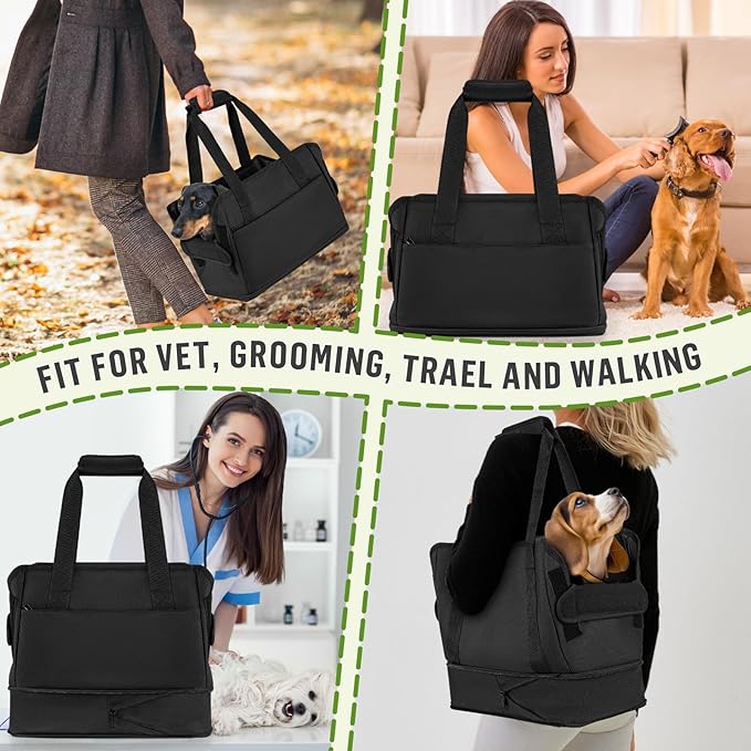 Dog Carrying Bag, Dog Purse Carrier for Small Dogs Sling Tote, Expandable Soft Pet Dog Carrier Bag for Under 15LB Cat Puppy, Dog Purses for Women Traveling or Gifts for Friends