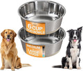 Neater Pet Brands Stainless Steel Dog Bowls with Non-Slip Rubber Bottom – Set of 2, 6 Cup (48 oz), Tan - Heavy Duty Metal Dog Bowl, Dishwasher Safe, Food or Water Bowl, Ideal for Large Dogs