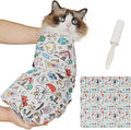 Supet Cat Grooming Wrap for Cutting Nails, 2026 Self-Adherent Anti-Escape Calming Cat Swaddle Wrap for Medicine, Nail Clipping, Teeth Brushing, Ear Cleaning (Cartoon, M)