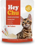 Lickable Cat Treats - Grain-Free Squeezable Wet Cat Food Topper for Kittens & Seniors, Variety Pack (Tuna, Salmon, Chicken), 96 Tubes Bulk