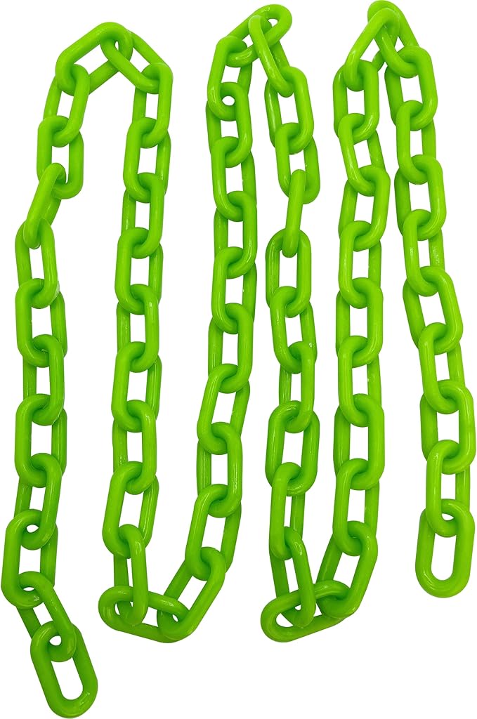 by M&M 2001 5ft Medium Green Plastic Bird Toy Chain - A Long Length of Brightly Colored Plastic Pet Thrilling Chain, Lots of uses, Great for Med Sized Pets Conure Cockatiel Lovebird