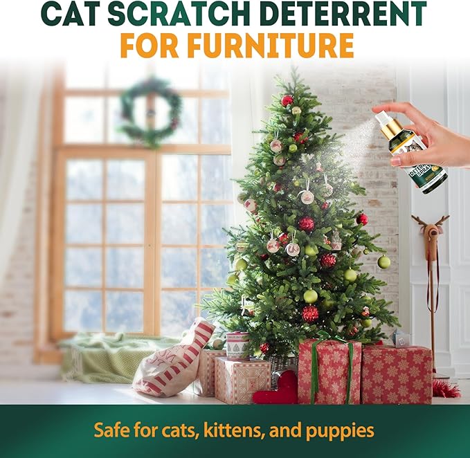 Cat Deterrent Spray, Natural Safe Cat Repellent Indoor and Outdoor, Cat Spray Deterrent for Urine Marking, Cat Scratch Deterrent Training Aid for Furniture Sofas Rugs, Anti Scratch for Cats, 5.07 oz