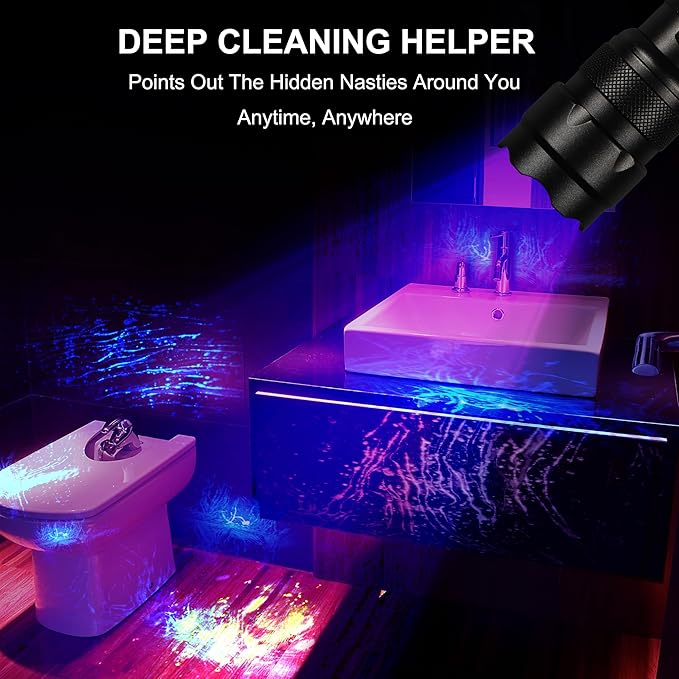 UV Flashlight, 395-405nm Zoomable UV Curing Light, Black Light for Pet Urine Detection,Hotel and Leak Detection