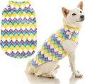 Gooby - Stretch Fleece Vest, Pullover Fleece Vest Jacket Sweater for Dogs, Argyle Blue, Medium
