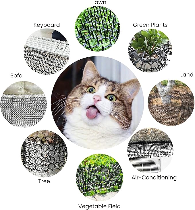 15 Pack Cat Deterrent Scat Mat with Spikes for Cats Dogs Small Animals Indoor Outdoor Total 5 Square Feet