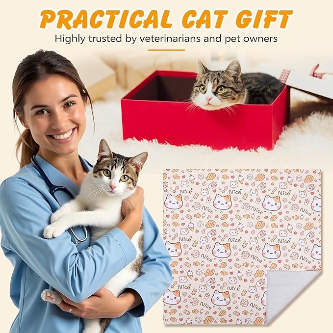 31.5 In Cat Grooming Wrap Self-Adhesive, Cat Wrap for Cutting Nails, Orange Anti-Escape Cat Restraint for Nail Clipping Cat Swaddle Wrap Cat Wrapping Cloth for Pet Cleaning and Beauty (Within 22lbs)