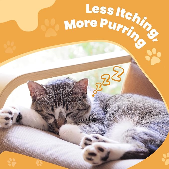 Cat Allergy Relief for Cats Treats, 500 Crunchy Snacks for Immune & Skin Coat Support – Seasonal Allergies, Itching Relief, Omega 3 & Probiotic Natural Supplement for Cat, Chicken (90-Day Supply)