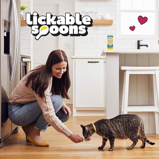Temptations Lickable Spoons, Soft Lickable Cat Treats, Adult Wet Cat Treats, Savory Salmon and Tempting Tuna Flavor, 4 Spoons, Pack of 12 (48 Total)