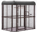 87-Inch Heavy Duty Walk-in Bird Cage with Cover – Large Outdoor Aviary Metal Birdcage with Stand, 7.22x5.25x6.8ft Flight Space for Macaw, Budgie, Conure, Lovebird, Parakeet, Cockatiel