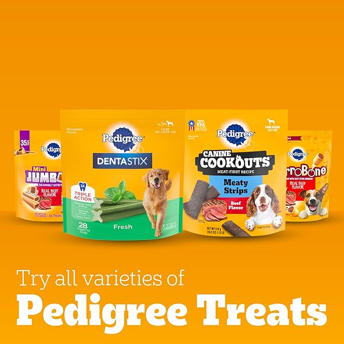 Pedigree Dentastix Dog Dental Treats, Large Breed Dog Treats, Beef Flavor, 1.67 lb. Bag (32 Treats Total)