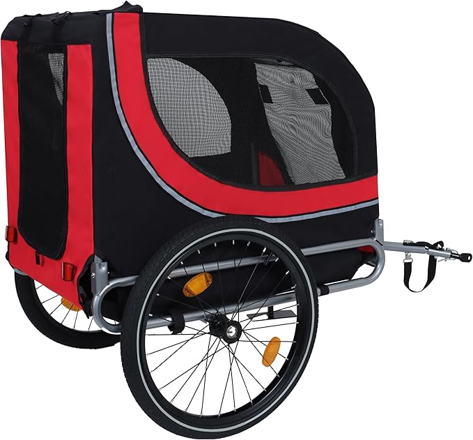 Large Dog Bike Trailer, All-Terrain Pet Carrier, Cargo Carrier, Durable Steel Frame for Travel, Cycling, Outdoor Adventures
