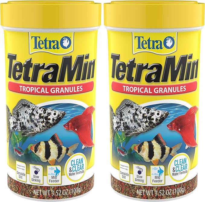 Tetra TetraMin Tropical Granules 3.52 Ounces, Nutritionally Balanced Fish Food (Pack of 2)