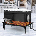 Heated Outdoor Cat House Weatherproof with Heating Pad, Heated Cats House for Outside, Insulated Feral Cat Houses for Outdoor Cats with Safe Escape Door, Elevated Outside Stray Cats Shelter(M)