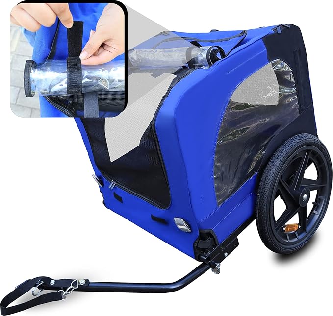 2-in-1 Dog Bike Trailer & Pet Carrier with Quick-Release Wheels, Foldable Steel Frame & Non-Slip Floor, 88 lbs Capacity for Medium/Small Dogs, Compatible with 20"-29" Bicycles