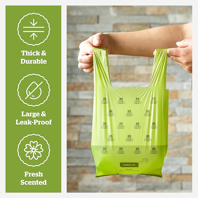 Pogi’s Dog Poop Bags with Handles – Extra-Thick, Leak-Proof, Large, Fresh Scent, 900-Count