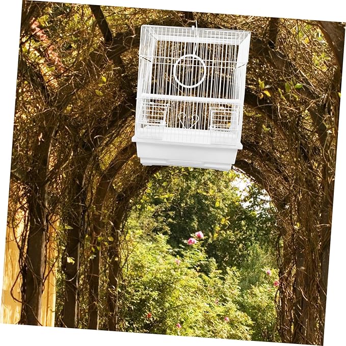1Set Lightweight Handheld Bird Carrier Cage Portable Pet Parrot Cage for Travel Spacious Design with Breathable Wire Structure for