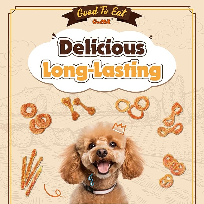 Gootoe Turkey Tendons for Dogs –All-Natural, Hypoallergenic Dog Treats, Rawhide Alternative, Long Lasting Puppy Chews, Healthy Dog Treats for Large Breeds, Bone (L), 2 Count Pack