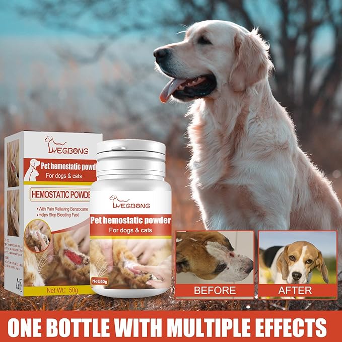 hejhncii 50g Medicated Powder for Bleeding Styptic Powder for Dogs Cats Pet Dogs Cats Skin Care Styptic Powder Pet Styptic Powder