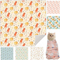 17.7" Cat Grooming Wrap, Cat Wrap for Cutting Nails, Self-Adherent Fabric Wrap for Cats, Cat Burrito Wrap Anti-Scratch, Anti-Escape, Multifunctional Swaddle Wrap Pet Tool (Orange Kitten, Medium)