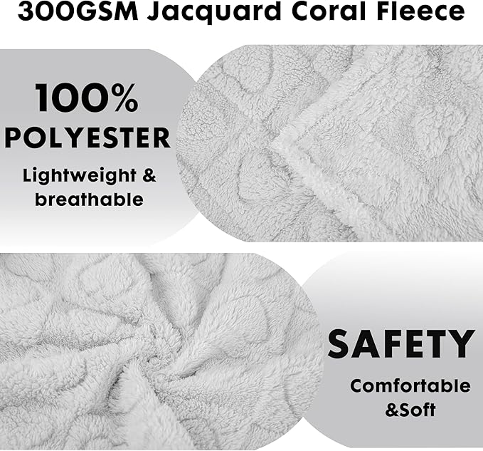 gogobunny Calming Plush Dog Cat Blanket 300GSM Coral Fleece, Ultra-Soft Machine Washable Pet Bedding for Small Medium Dogs Cats Puppies Kittens (Silver, 40x50)