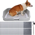 XL Dog Litter Box,Pee Pad Holder, Puppy Pads Holder,Include Box,Pee Pad&Cloth,Puppy Potty Training Tray for Small/Medium Dog