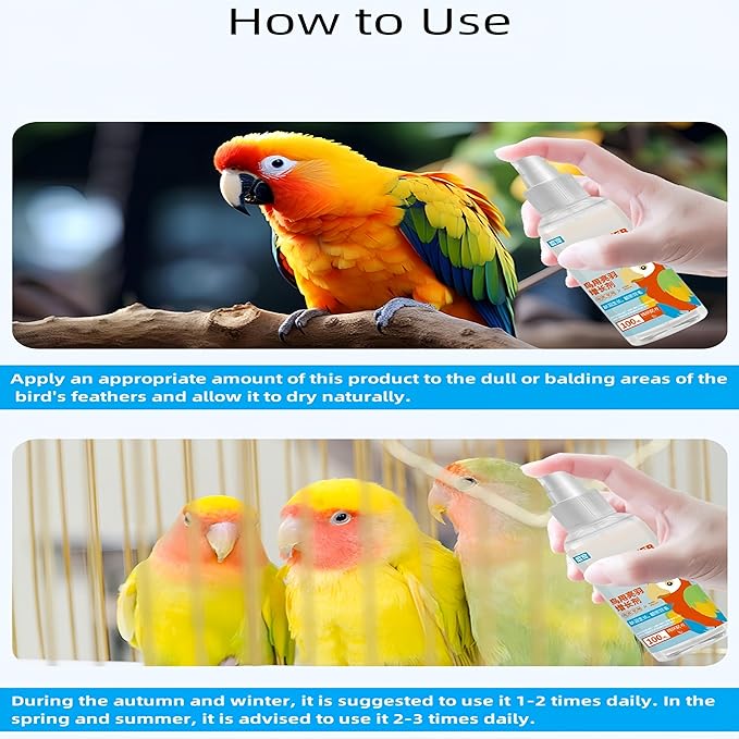 Enriched Formula Bird Spray for Enhanced Feather Health - Avian External Spray Solution