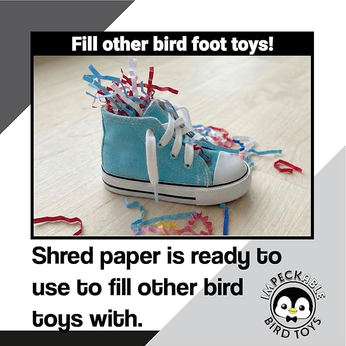 1655 USA Crinkle Paper Foraging Fill - 4oz Red White and Blue Shredded Crinkle Paper Filler - Bird Nesting - Safe Shreddable Enrichment for Parakeets, Cockatiels, Conures, African Greys & Macaws