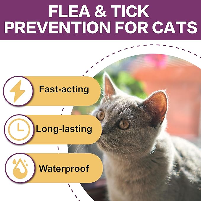 Flea and Tick Prevention for Cats, Flea and Tick Treatment for Cat Kitten, Flea & Tick Control, Over 1.5 Pounds, 6 Doses