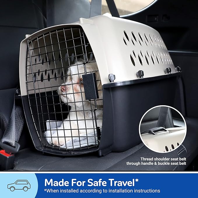Petmate Vari Dog Kennel Portable Airline-Friendly Carriers & Crates for Small Dogs and Puppies, Durable Plastic, Pet Carrier For Home and Travel, XS Extra Small 19" For Dogs Up To 10 Lbs, Taupe