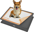 TidyFriend 2 Pk Dog Pee Pad Holder Tray Fits for 27.5” x 44” Pee Pads with Corner Lock Holes, Raised Edges, Non-Spill, Easy to Clean Silicone Dog Potty Tray Holder, for Indoor Floor Protection (Grey)