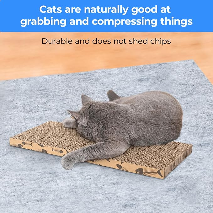 Mini Cat Scratching Board 4pcs Brown Cardboard Cat Scratcher Scratch Pad for Indoor Cats