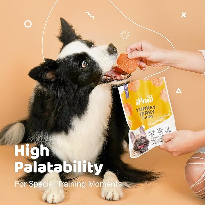 iPaw 5 Stock-Up Combo Turkey Chips Dog Treats for Puppy Training, All Natural Human Grade Dog Treat, US Sourced Raw Material, Hypoallergenic, Easy to Digest (Turkey Chips), 5 Packs