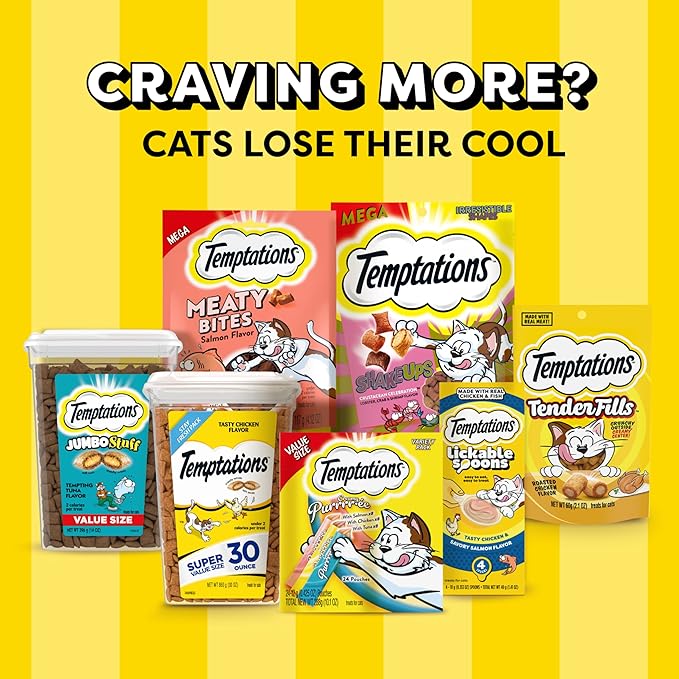 Temptations Creamy Puree Squeezable Lickable Cat Treats, Wet Cat Treats with Salmon and Chicken Variety Pack, 0.42 oz. Tubes, 16 Count