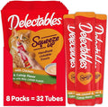 Delectables Squeeze Up Creamy Squeezable Puree, Lickable Wet Cat Treats, Grain Free, No Added Fillers, No by-Products, No Added Preservatives, 0.5 Ounces Tube Chicken with Catnip, 32 Tubes Total