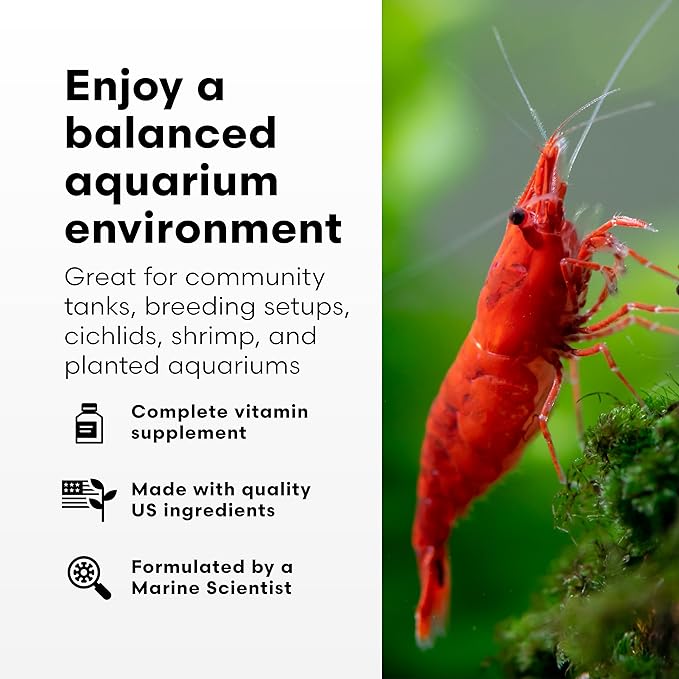 Brightwell Aquatics Vitamarin-F – Complete Vitamin Supplement for Freshwater Fish & Invertebrates – Supports Health, Color & Spawning – No Refrigeration, 2L